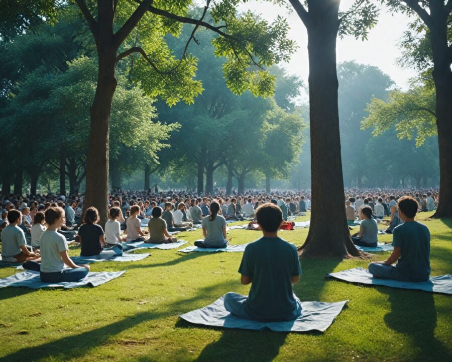 Como as iniciativas governamentais estão promovendo meditação gratuita em espaços públicos